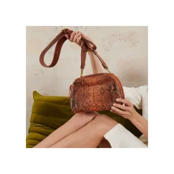 Clearance Claris Virot Big Clara Bag Moka Python