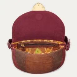 Cheap Claris Virot Big Victoria Bag Moka And Burgundy Lizard