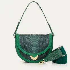 Fashion Claris Virot Big Victoria Bag Green Mix Python