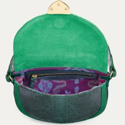 Fashion Claris Virot Big Victoria Bag Green Mix Python