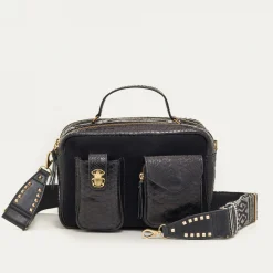 Store Claris Virot Cesar Bag Black Python And Leather