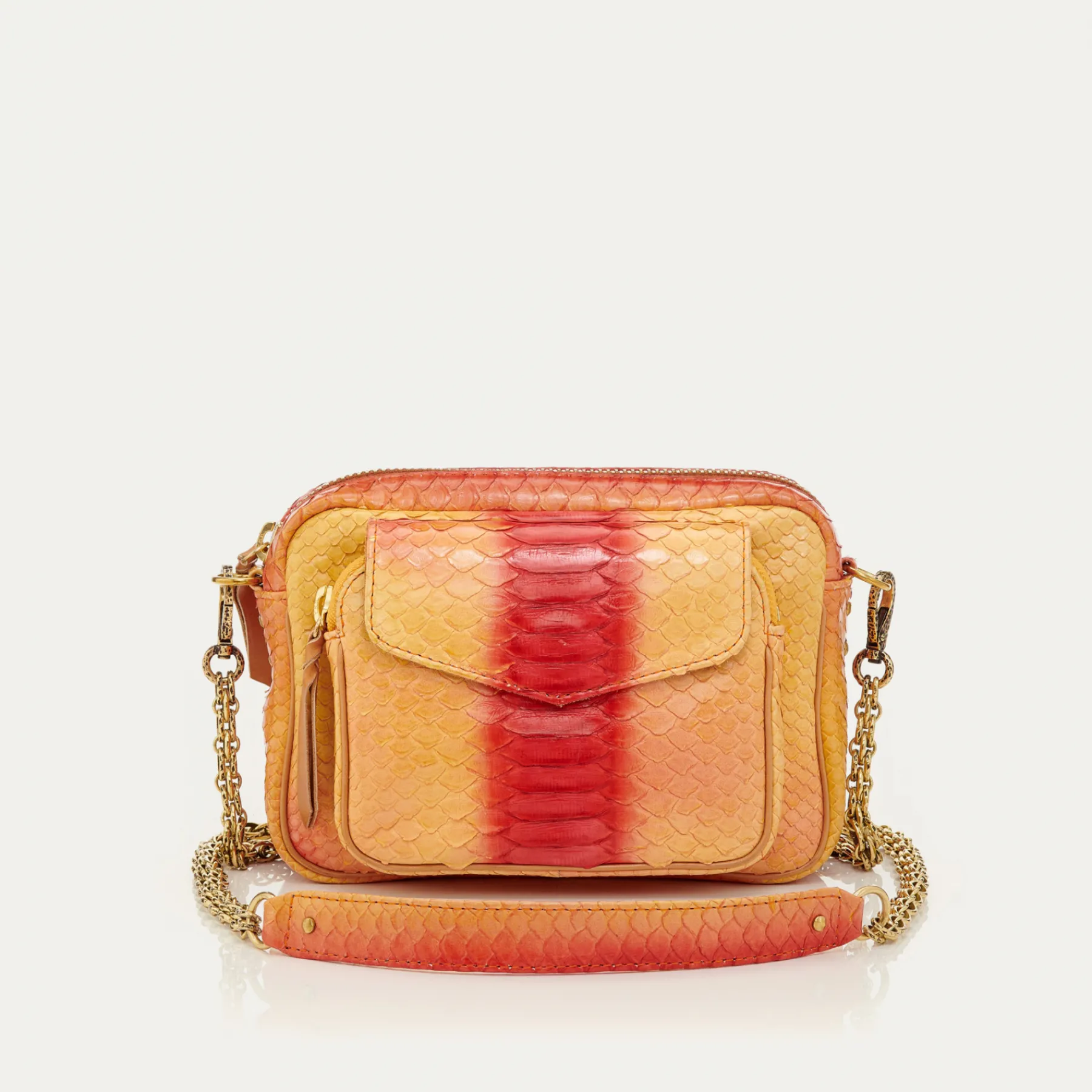 Shop Claris Virot Charly Bag Red Orange Tatsu Python