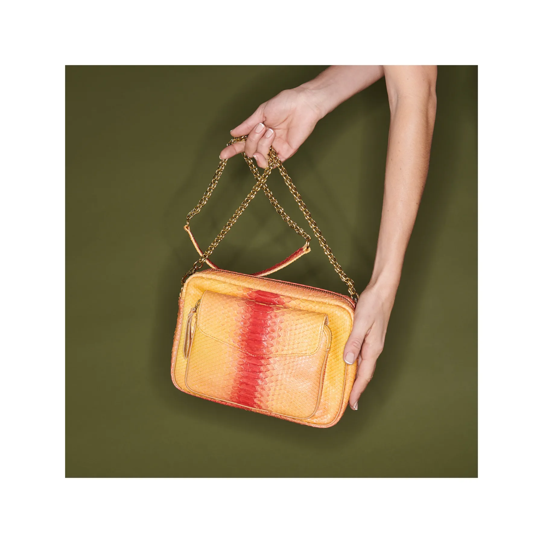 Shop Claris Virot Charly Bag Red Orange Tatsu Python