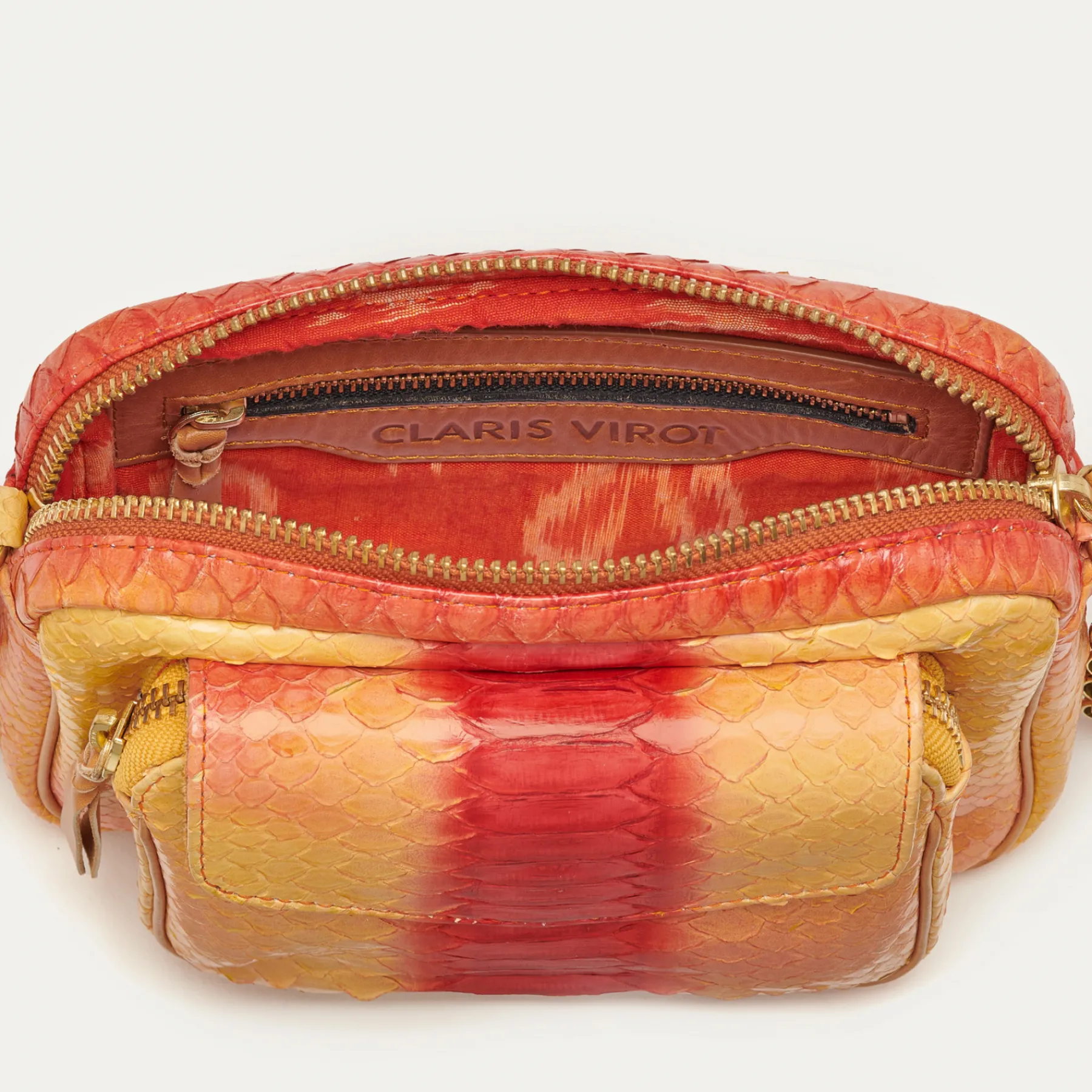 Shop Claris Virot Charly Bag Red Orange Tatsu Python