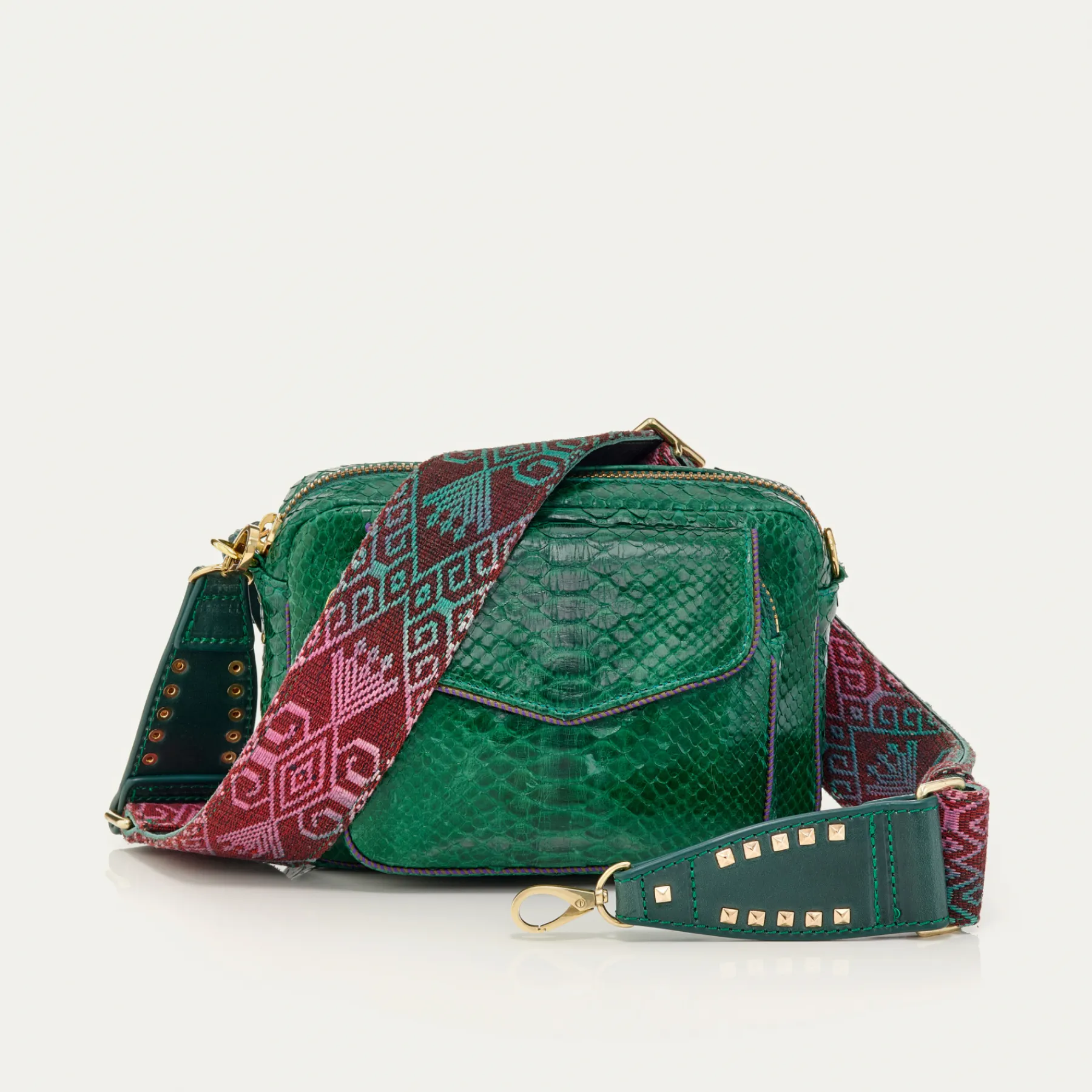 Sale Claris Virot Charly Bag Grass Green Python