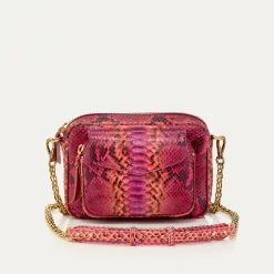 Best Claris Virot Charly Bag Pink Burgundy Python