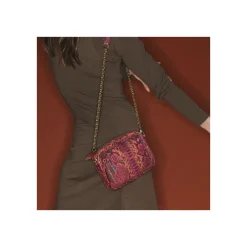 Best Claris Virot Charly Bag Pink Burgundy Python