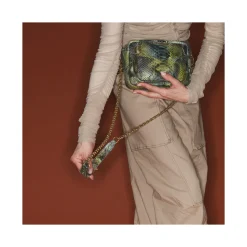 Outlet Claris Virot Charly Bag Green Valley Python