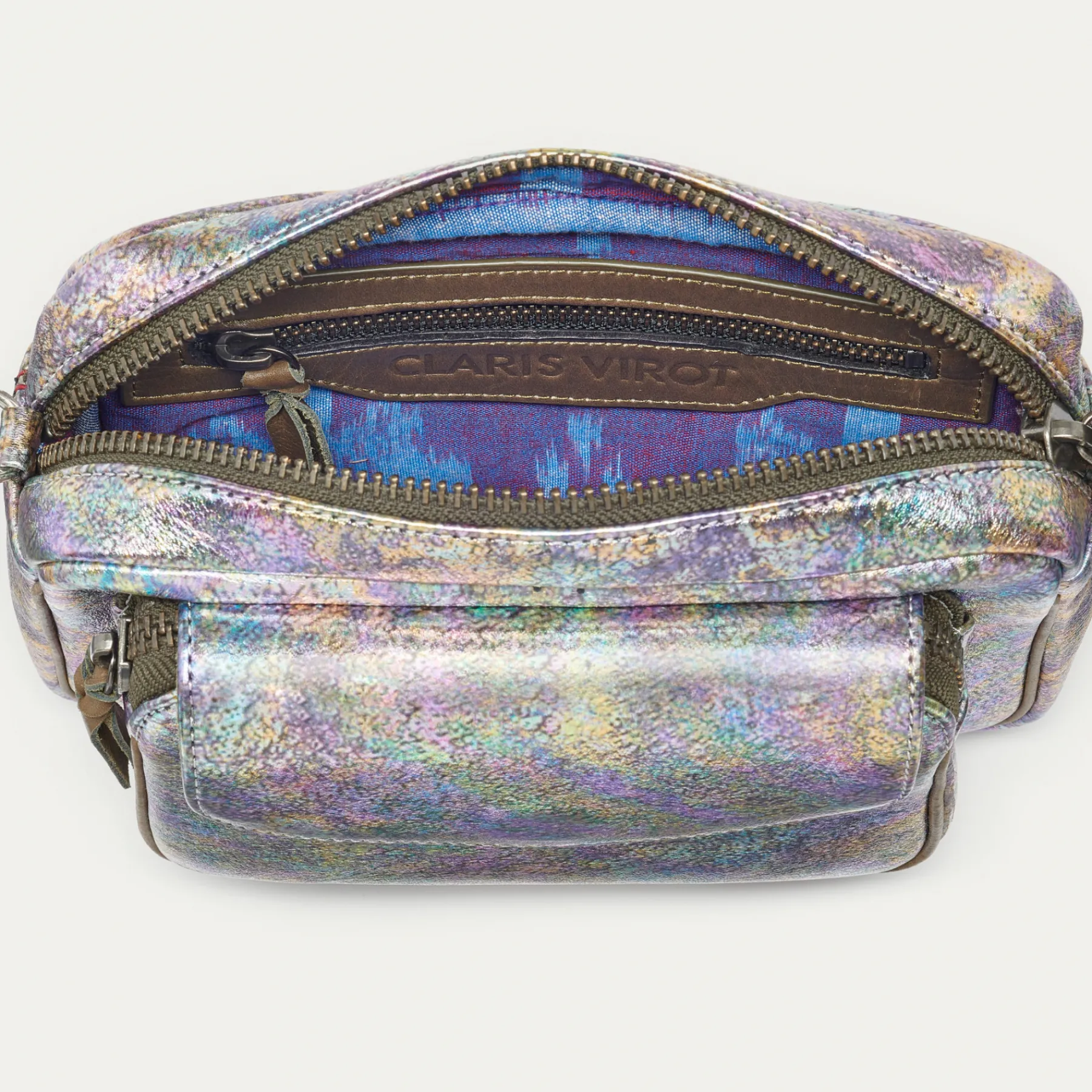 Flash Sale Claris Virot Charly Bag Metallic Gasoil Leather