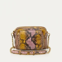 Clearance Claris Virot Charly Bag Stone Hand Painted Python