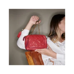 Fashion Claris Virot Charly Bag Vermilion Leather
