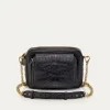 Sale Claris Virot Charly Bag Black Embossed Croco Leather