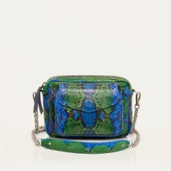 Store Claris Virot Charly Bag Green Blue Water Lily Python