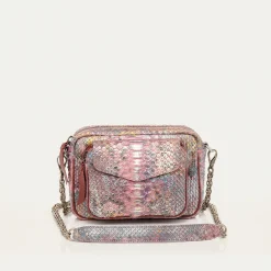 Cheap Claris Virot Charly Bag Metallic Coral Pink Python