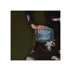 Discount Claris Virot Charly Bag Blue Lagoon Python