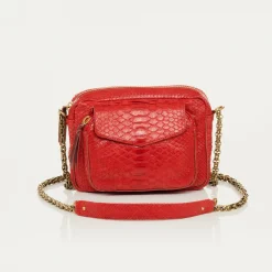 Clearance Claris Virot Charly Bag Red Python