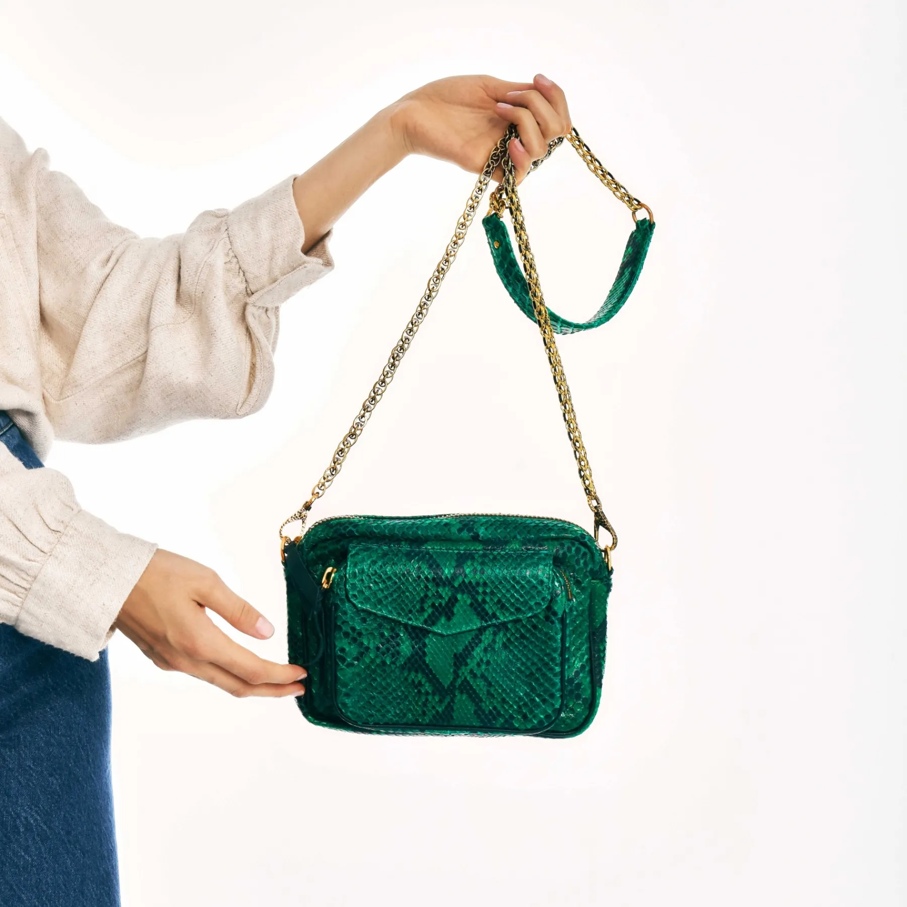 Fashion Claris Virot Charly Bag Mint Python
