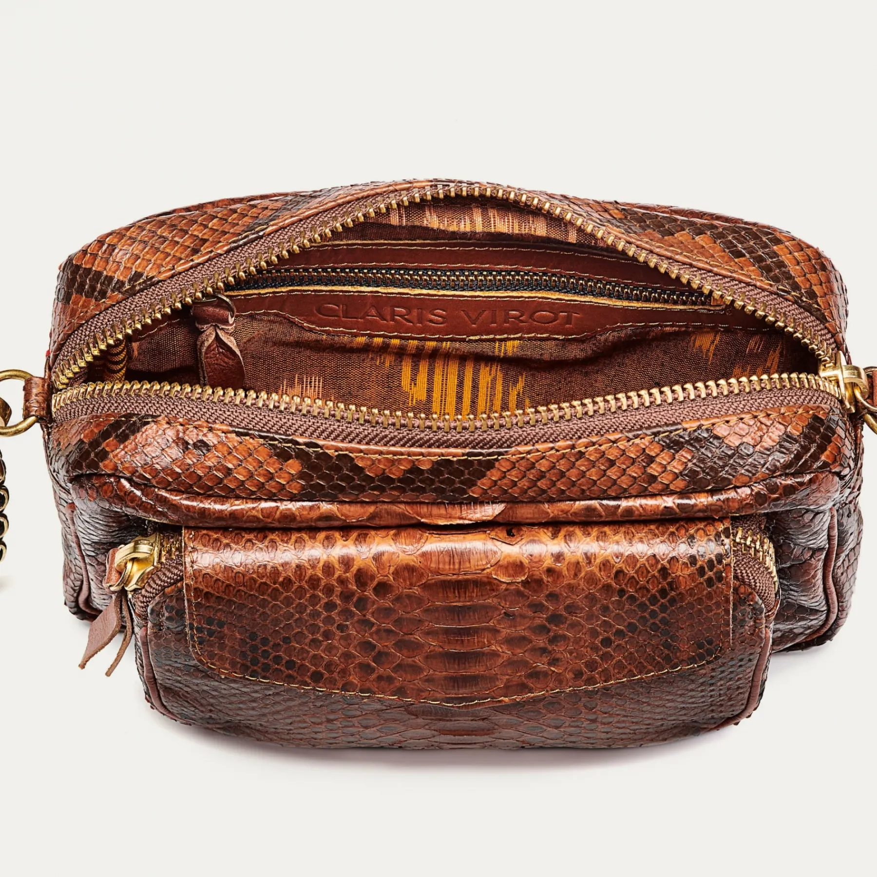 Cheap Claris Virot Charly Bag Moka Python