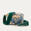 Shop Claris Virot Charly Bag Blue Snowflake Silk Velvet