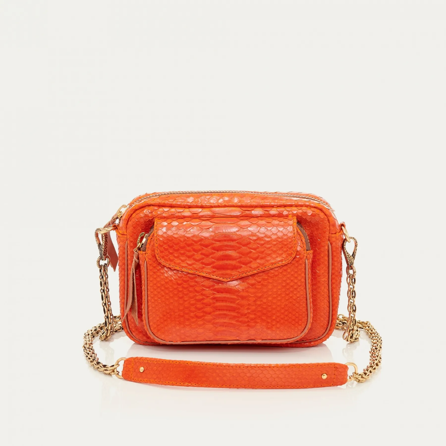 Cheap Claris Virot Charly Bag Orange Python