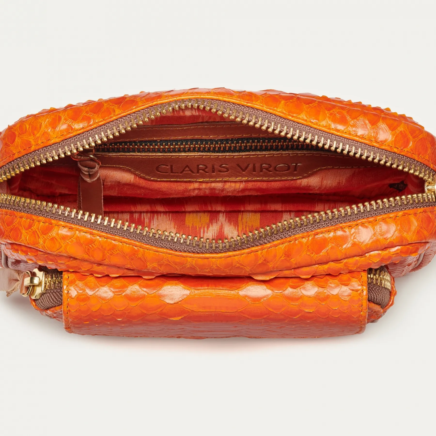 Cheap Claris Virot Charly Bag Orange Python