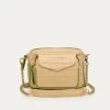 Sale Claris Virot Charly Bag Sesame Beige Embossed Croco