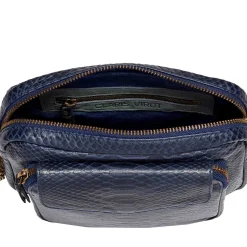 Store Claris Virot Charly Bag Navy Golden Hardware Python