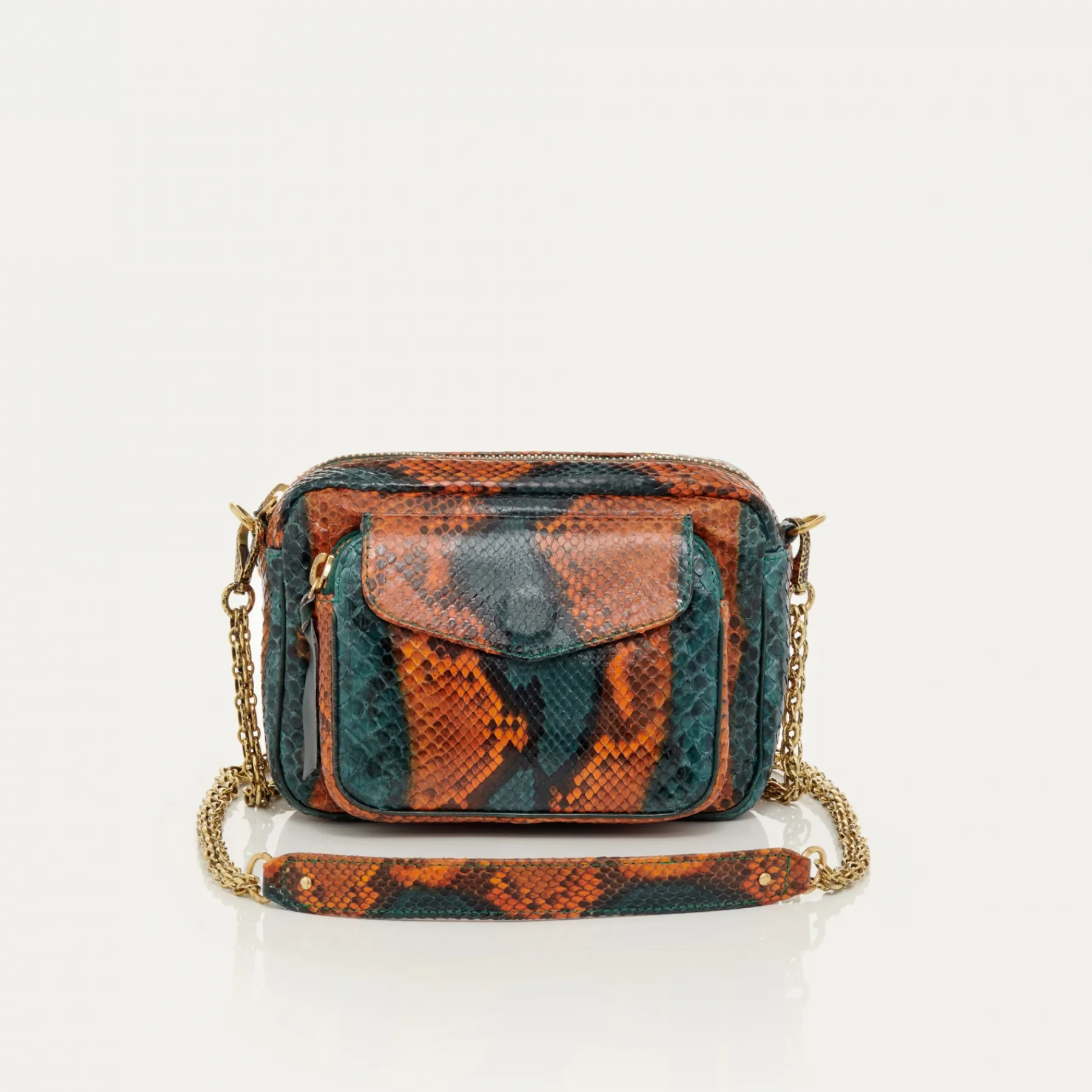 Shop Claris Virot Charly Bag Kingfisher Python