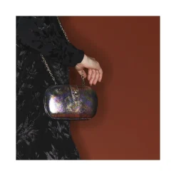 Online Claris Virot Chiara Bag Metallic Gasoil Leather