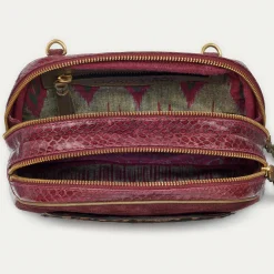 Discount Claris Virot Clara Bag Ocelot And Burgundy Leathers