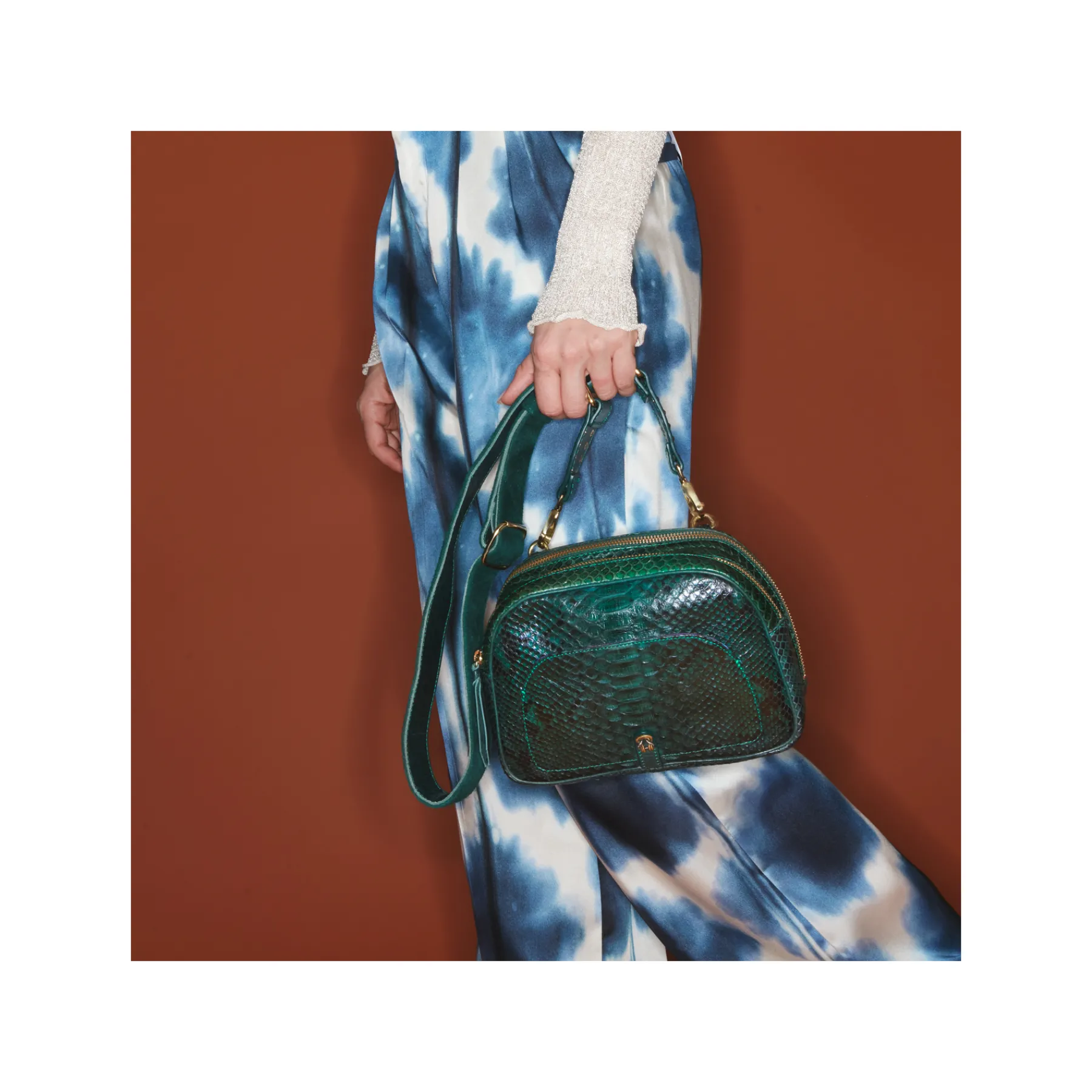 Discount Claris Virot Clara Bag Green Forest Python