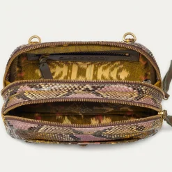 New Claris Virot Clara Bag Stone Hand Painted Python