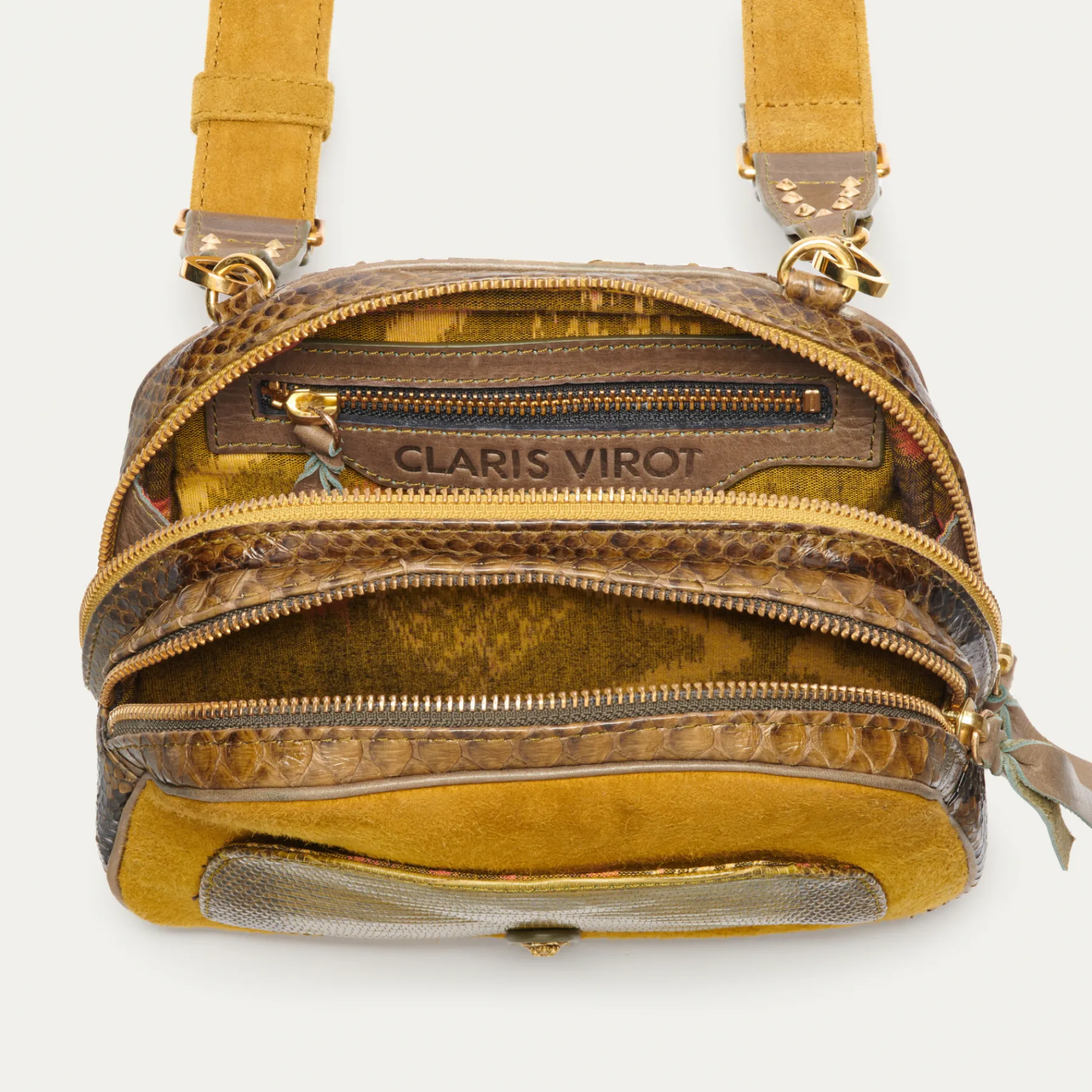 Best Sale Claris Virot Clara Bag Khaki Python And Lizard