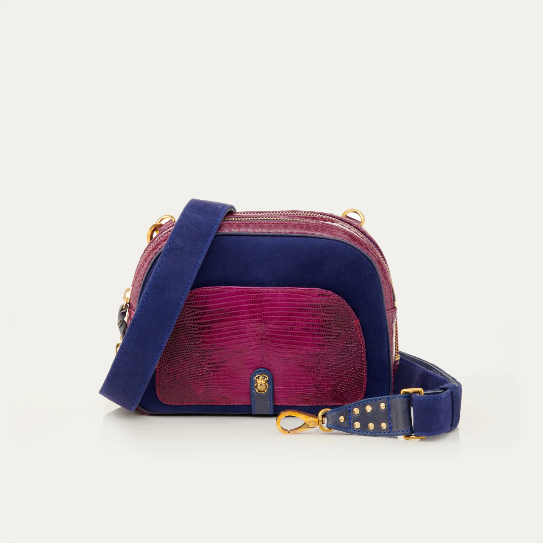 Sale Claris Virot Clara Bag Purple Python And Suede