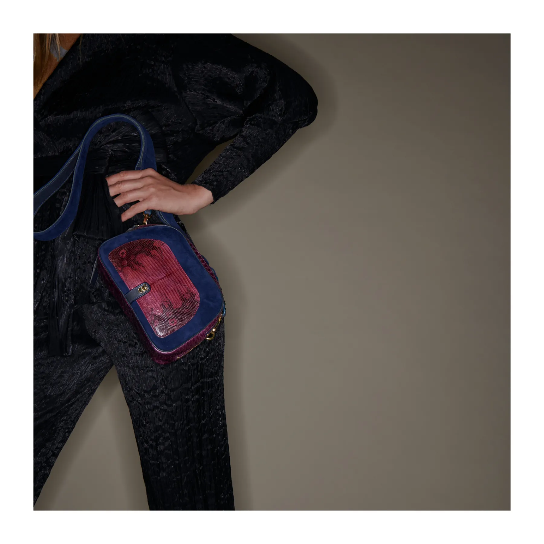 Sale Claris Virot Clara Bag Purple Python And Suede
