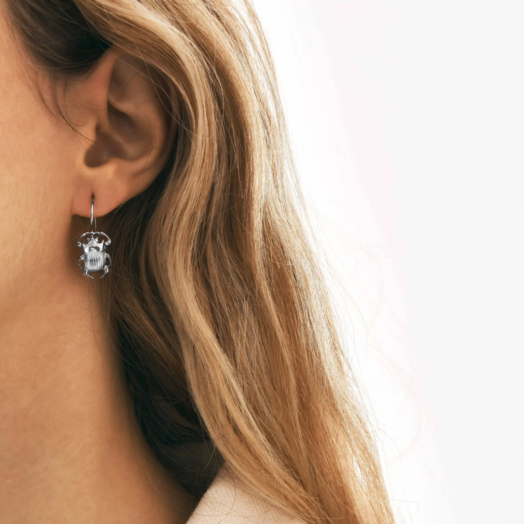 New Claris Virot Cleo Earrings Silvery Beetle