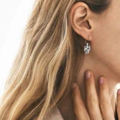 New Claris Virot Cleo Earrings Silvery Snake