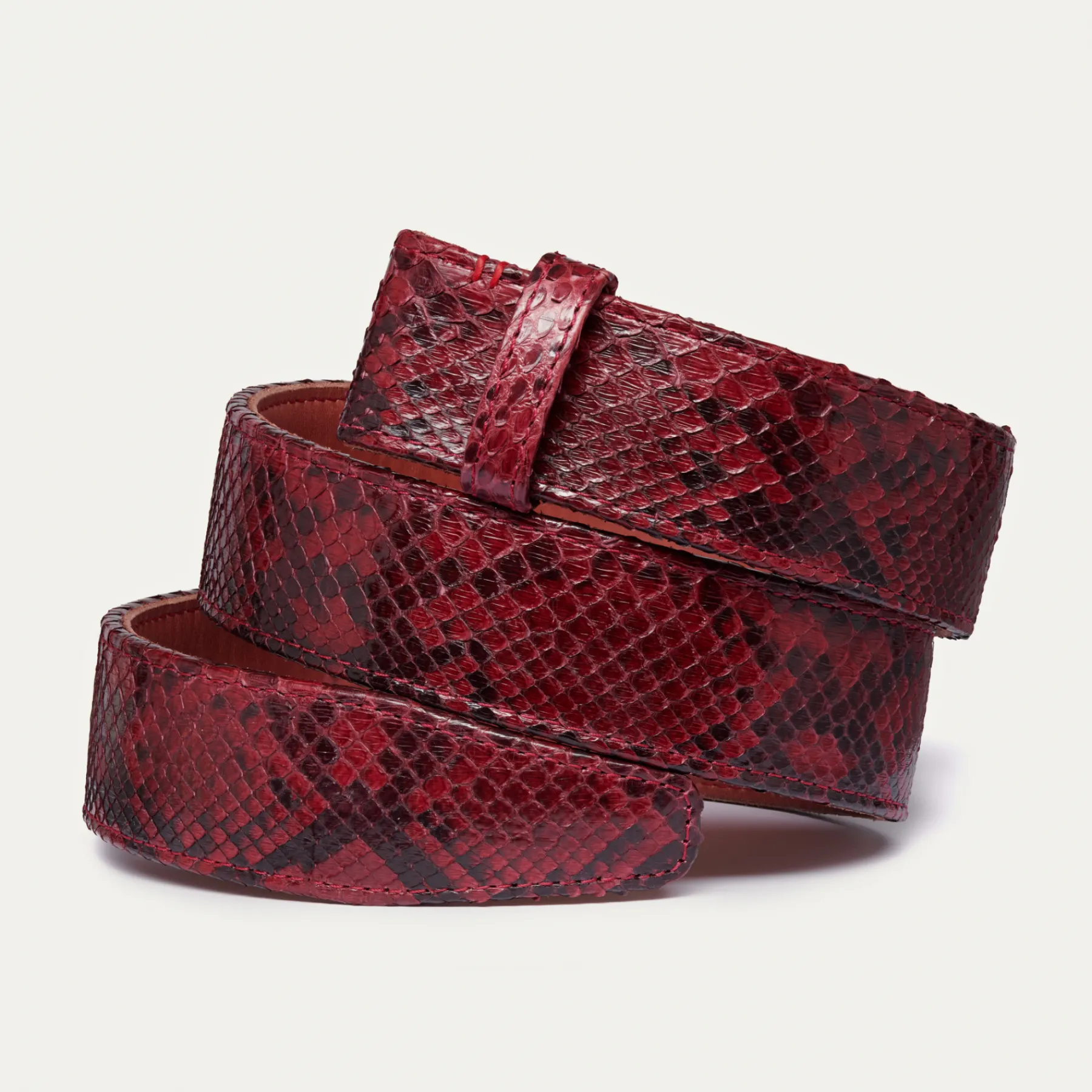 Fashion Claris Virot Dallas Belt Burgundy Python
