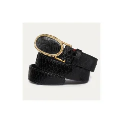 Hot Claris Virot Dallas Belt Black Python Black Buckle
