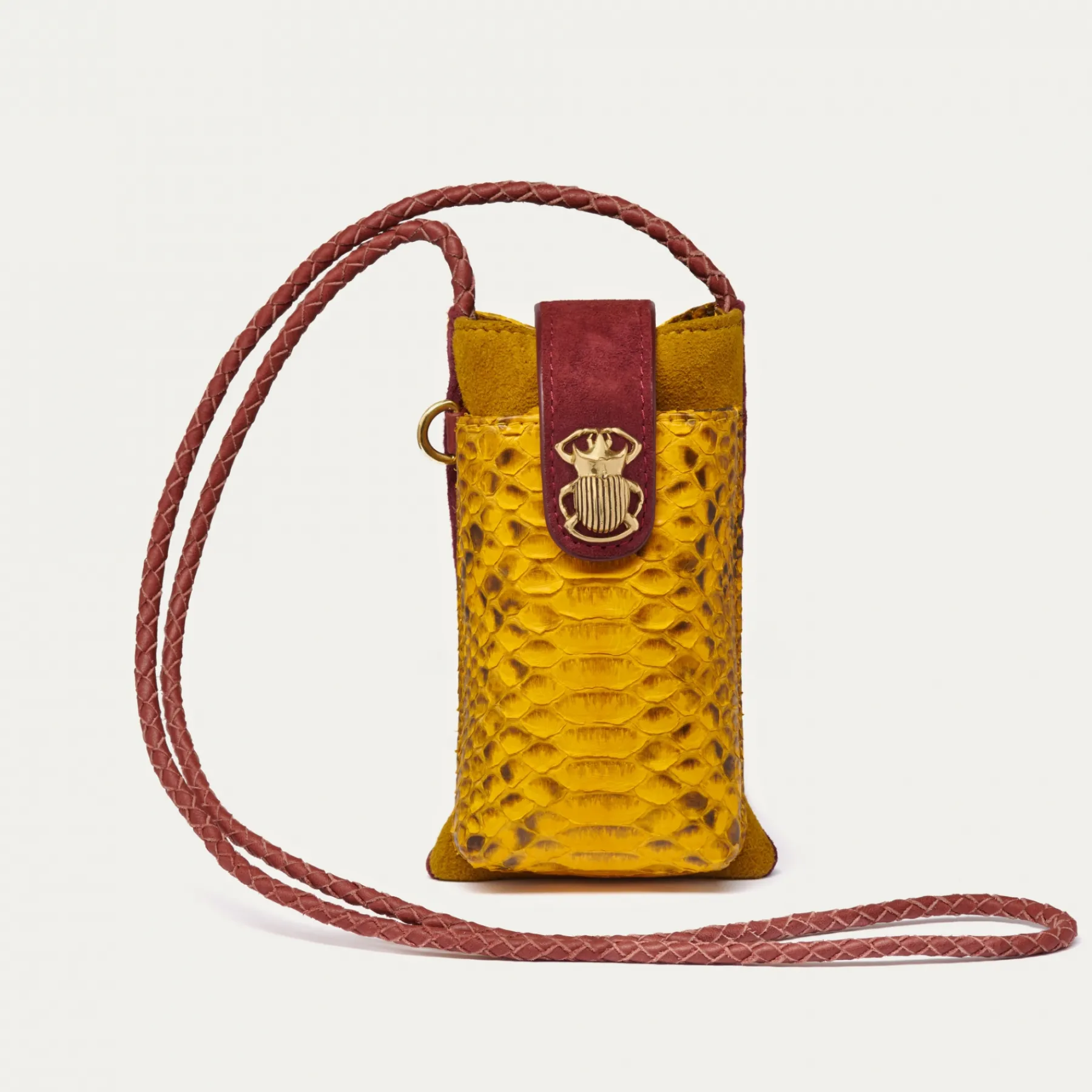 New Claris Virot Double Marcus Case Saffron Python