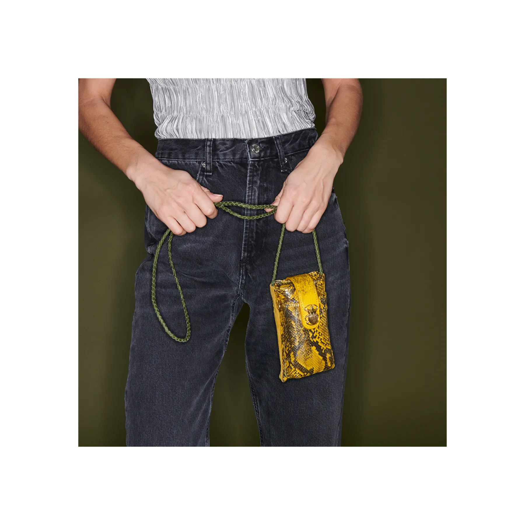 Clearance Claris Virot Double Marcus Case Yellow Imperial Samurai Python