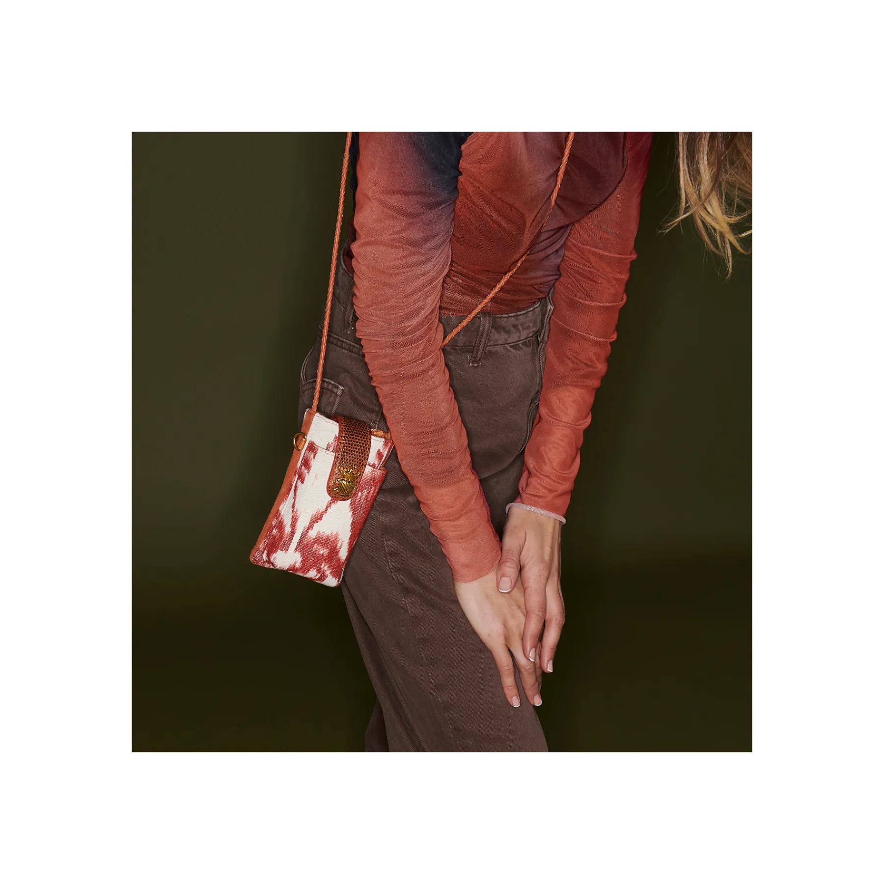 Fashion Claris Virot Double Marcus Case Red Dragon Timor Fabric