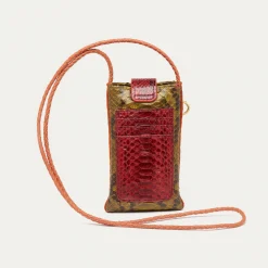 Shop Claris Virot Double Marcus Case Kaki Burgundy Mix Python