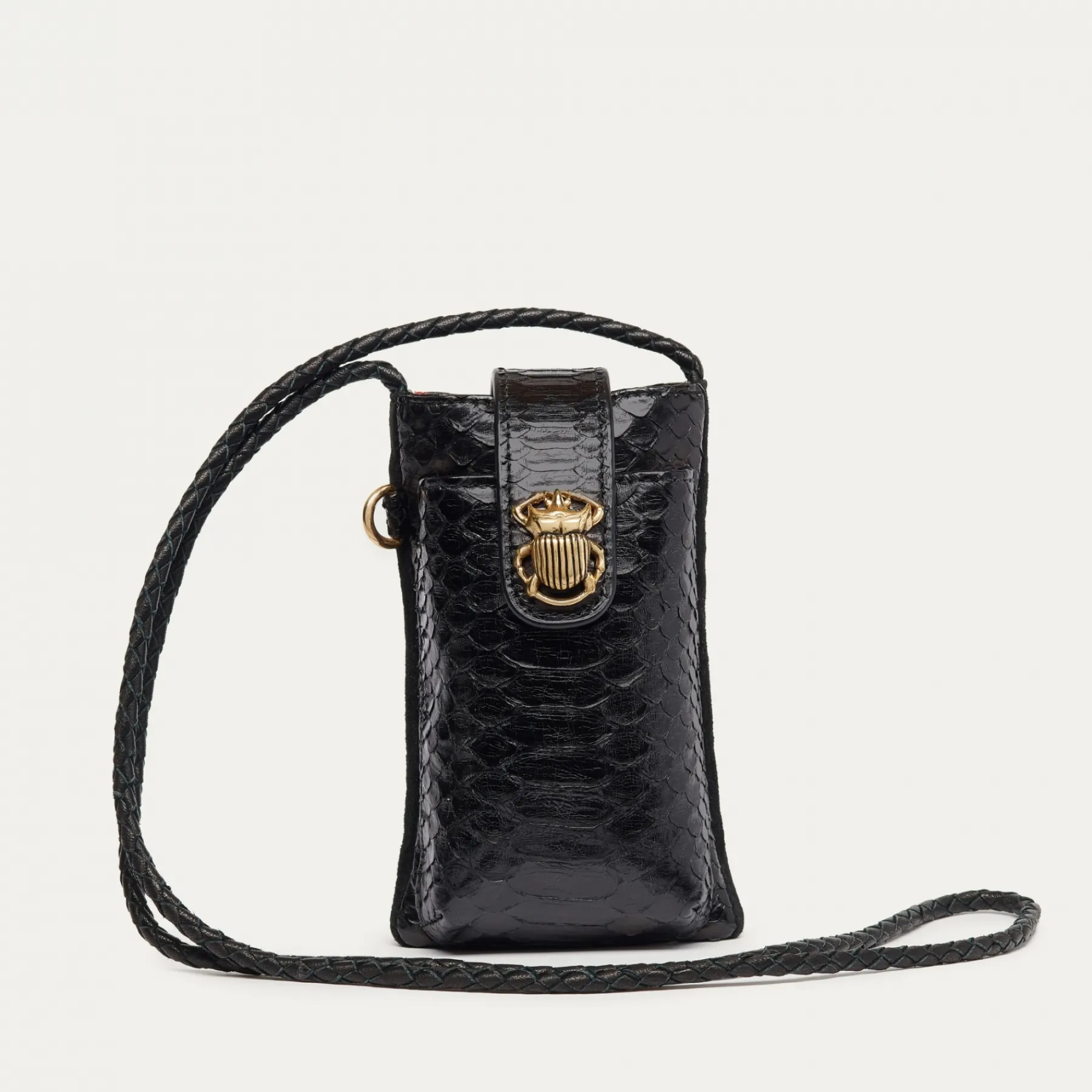 Fashion Claris Virot Double Marcus Case Black Python And Leather