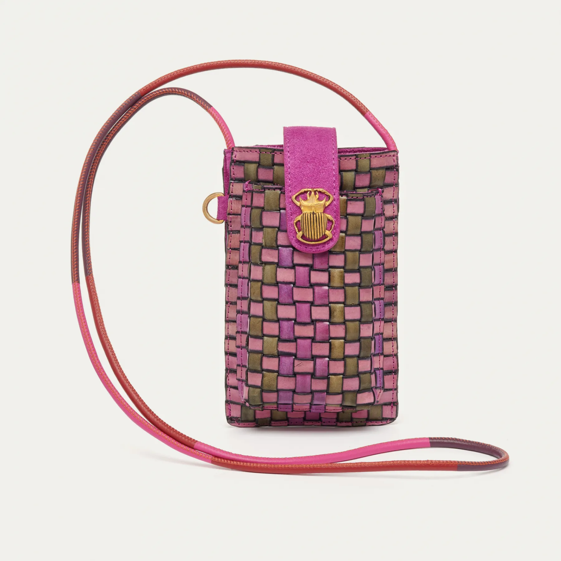 Discount Claris Virot Double Marcus Case Sakura Pink Woven Leather