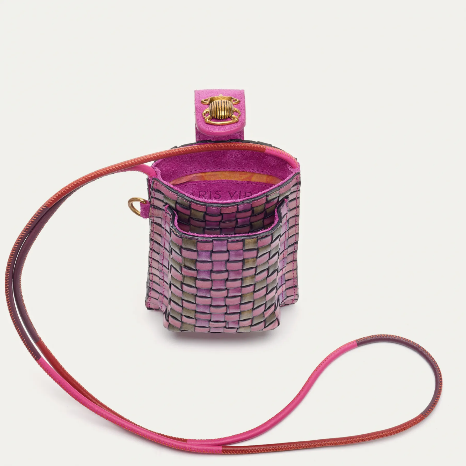 Discount Claris Virot Double Marcus Case Sakura Pink Woven Leather