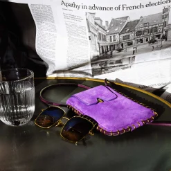 Best Sale Claris Virot Emile Sunglasses Case Purple Leather