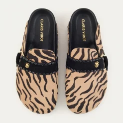 Sale Claris Virot Georgette Mules Tora Tiger Leather