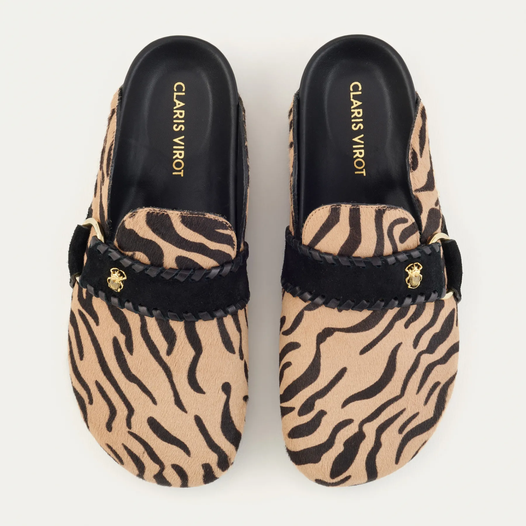 Sale Claris Virot Georgette Mules Tora Tiger Leather