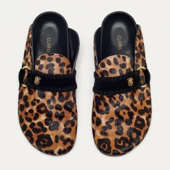 Fashion Claris Virot Georgette Mules Leopard Leather